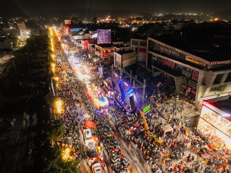 कोरबा में हिंदू नव वर्ष शोभायात्रा का विहंगम दृश्य 1